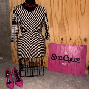 Black and White Striped Dress